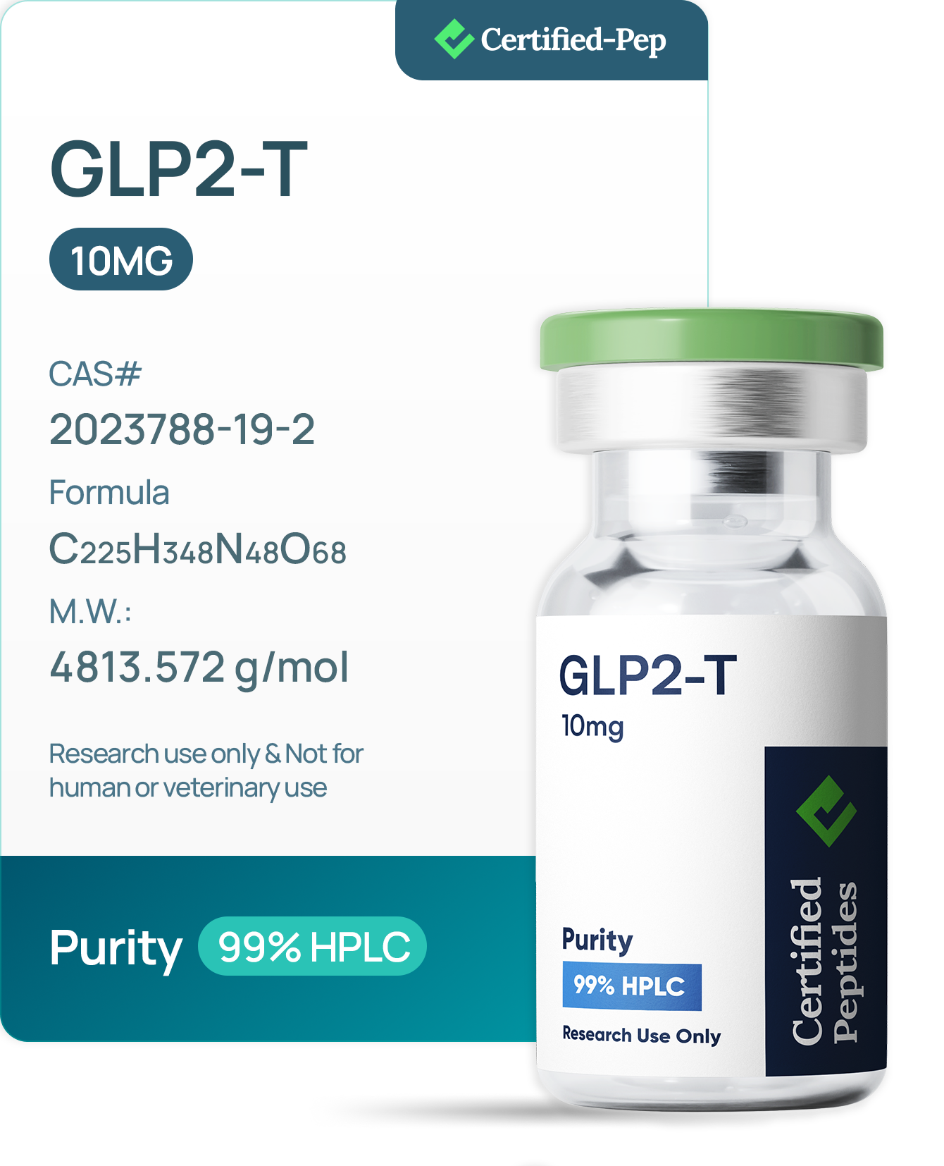 GLP2-T 10MG from Certified Peptides