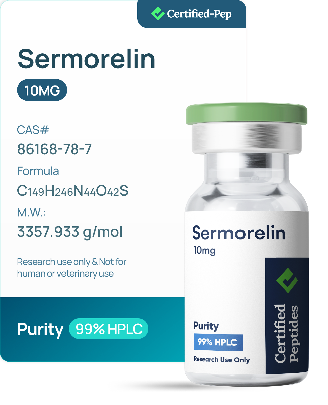SERMORELIN 10MG from Certified Peptides
