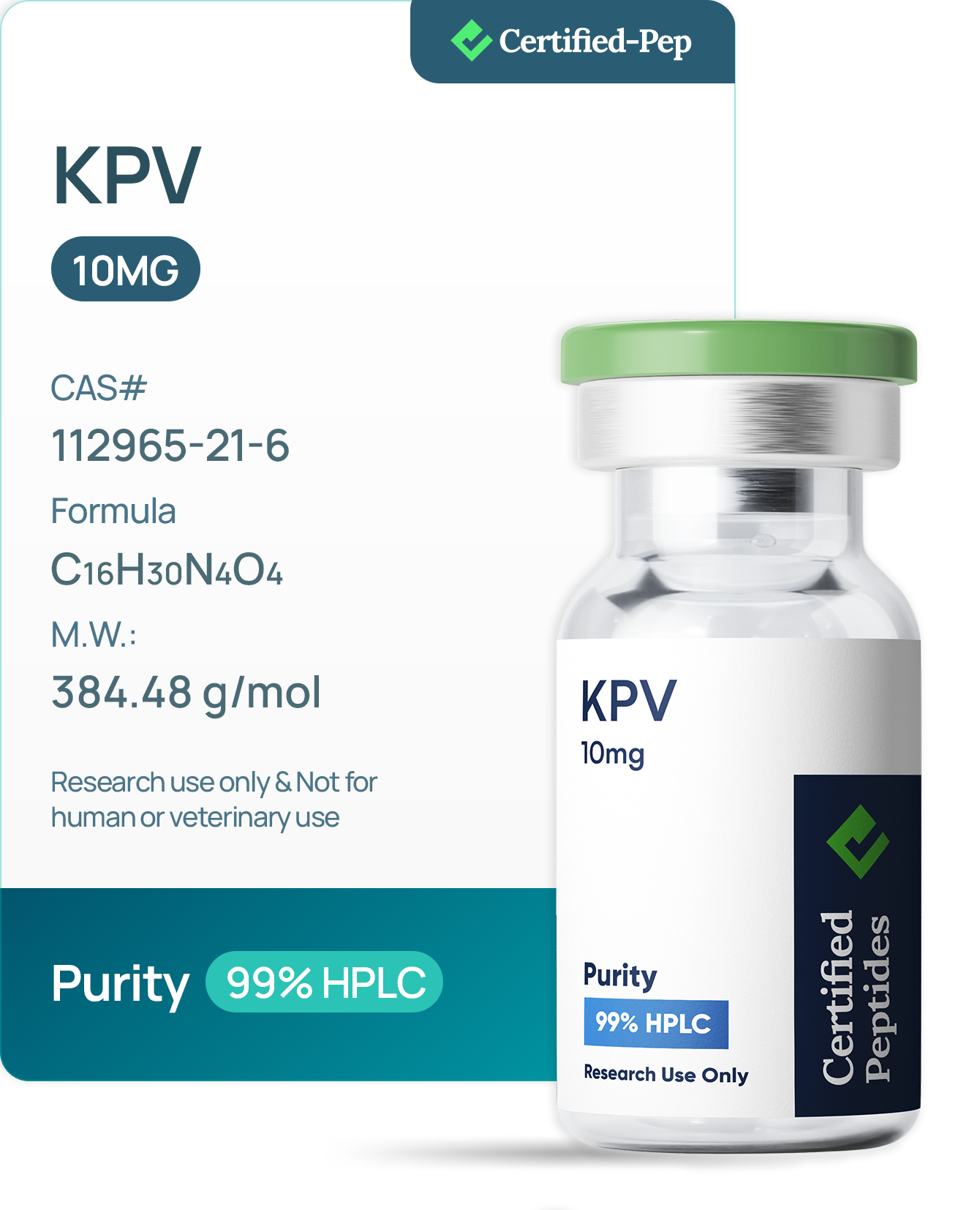 KPV 10MG from Certified Peptides
