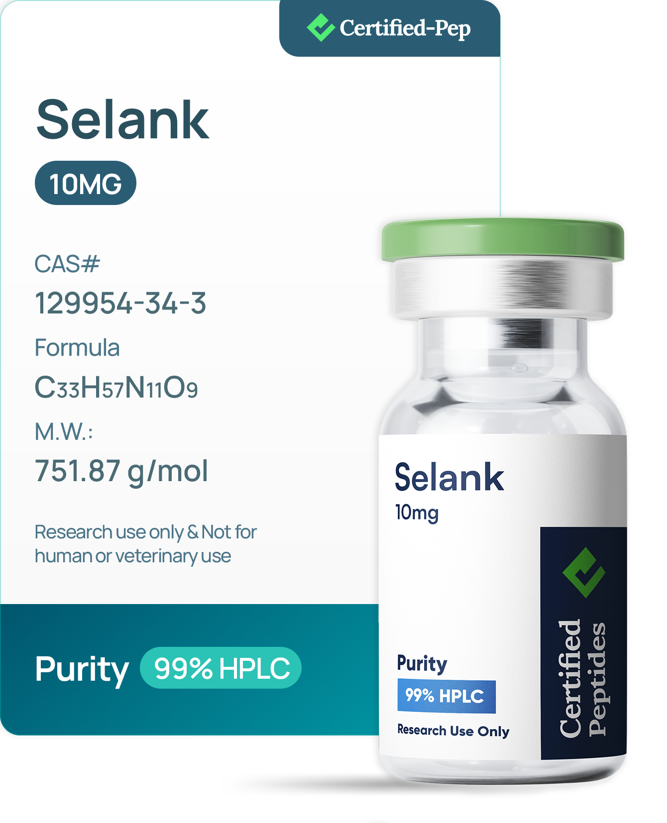 SELANK 10 MG from Certified Peptides